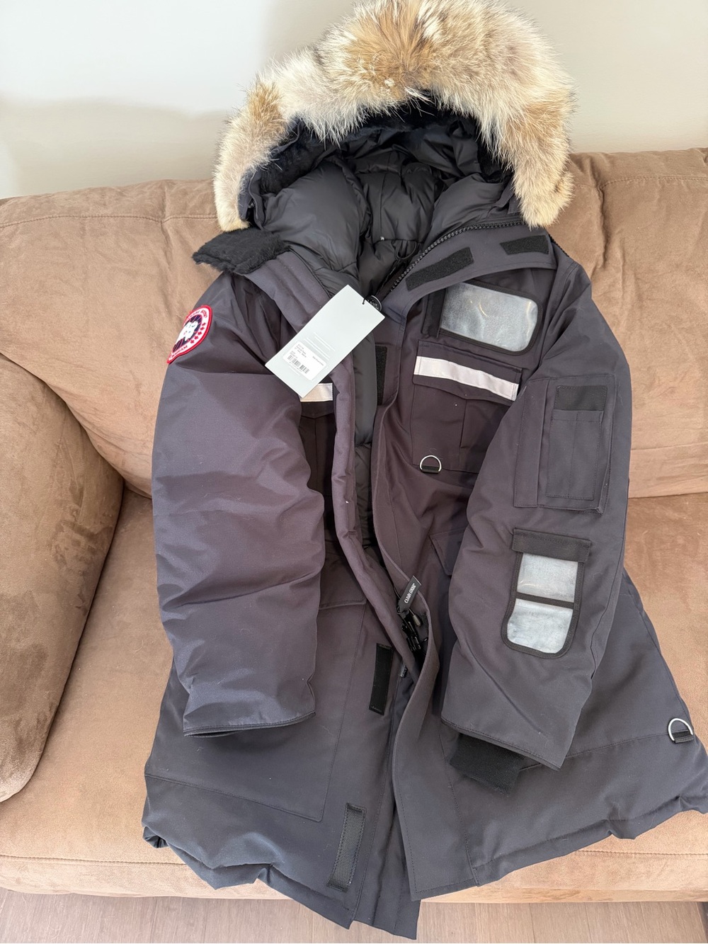 Canada Goose Men's Black Down Parka with Fur-Trim Hood - Resolute -BRAND NEW